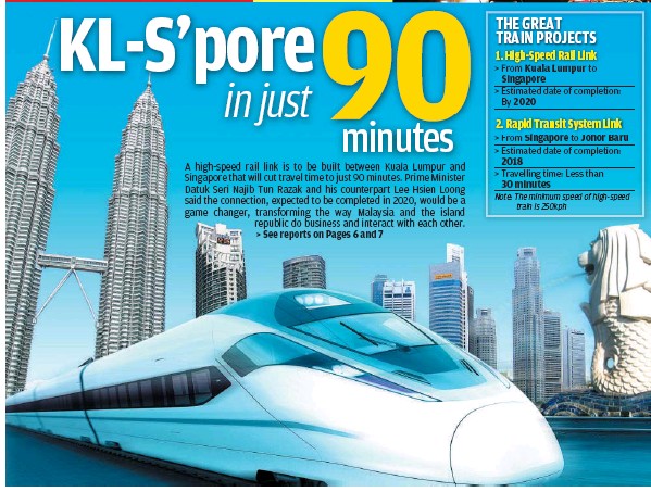 Malaysia, Singapore sign pact to build high-speed railway