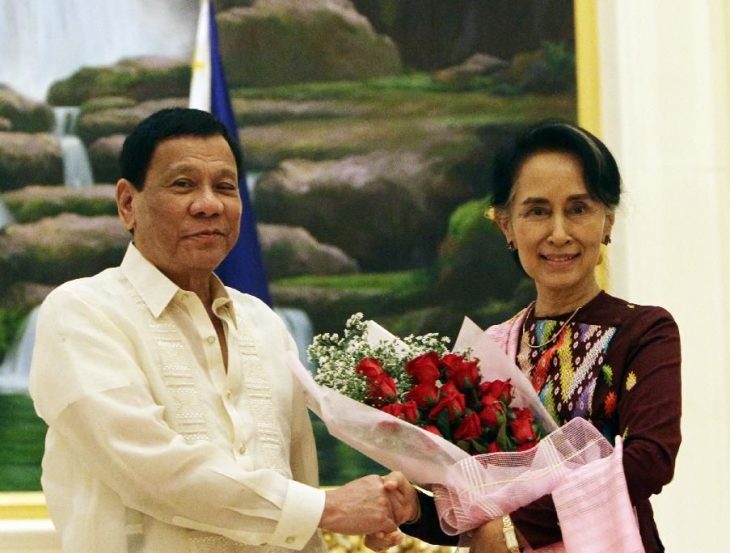Contrast in style as Duterte meets Myanmar’s Suu Kyi