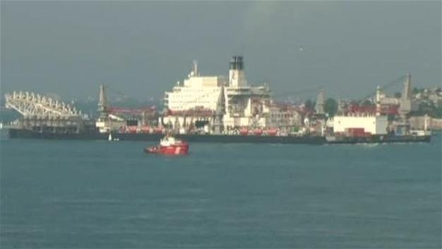 Construction vessel of Turkish Stream transits Bosphorus strait