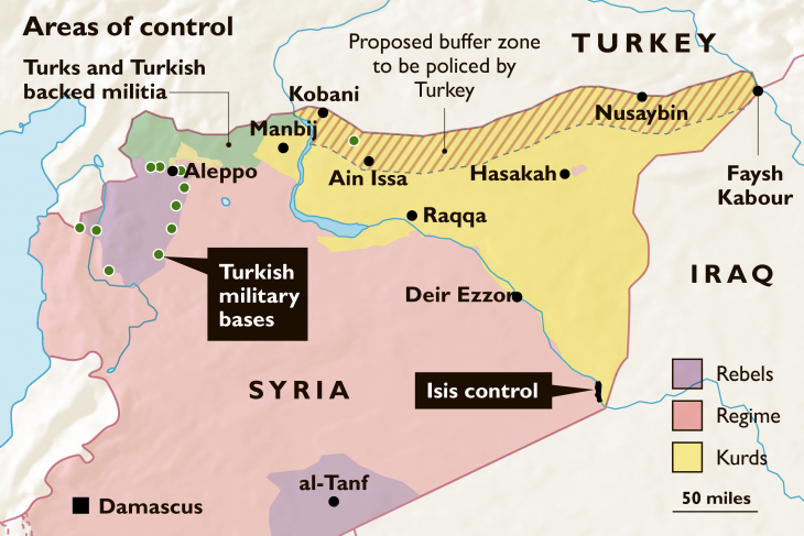 Up to 30 km peace korridor in Turkey-Syria border conditioned in US-Turkish talks