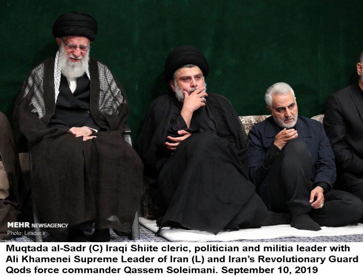 What is Muqtada al-Sadr doing in Iran?