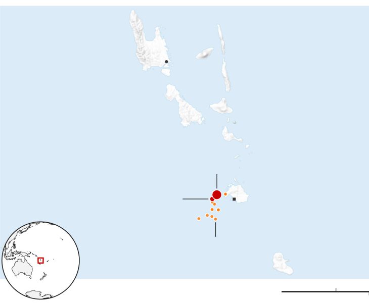 Tiny Pasific island of Vanuaty suffers major 7.3 magnitude earthquake