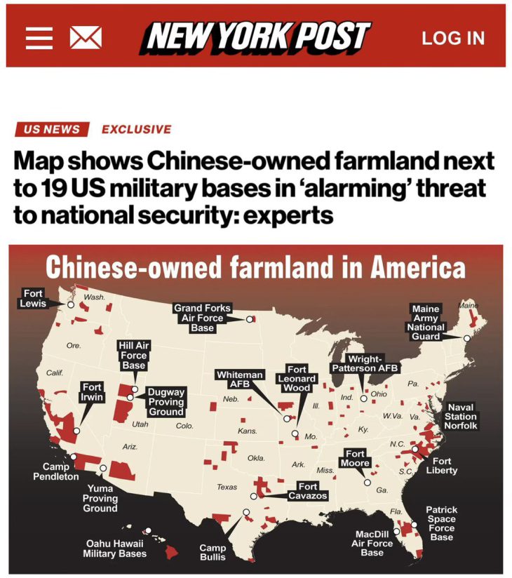Trump Administration announces nationwide ban on farmland sales to Chinese nationals and other foreign adversaries