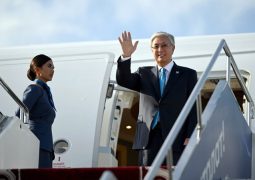 Kazakh president Tokayev visits school in Bishkek named after his father, during official visit to Kyrgyzstan