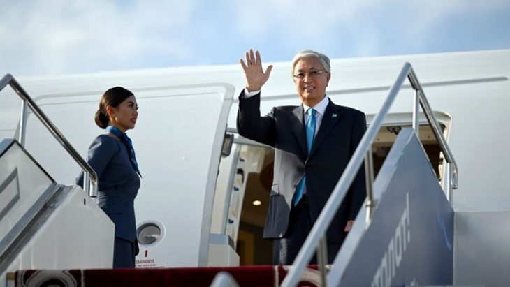 Kazakh president Tokayev visits school in Bishkek named after his father, during official visit to Kyrgyzstan