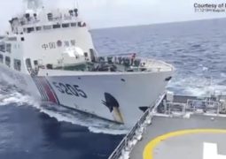 Chinese Destroyer Rips Bow Off Chinese Coast Guard Cutter
