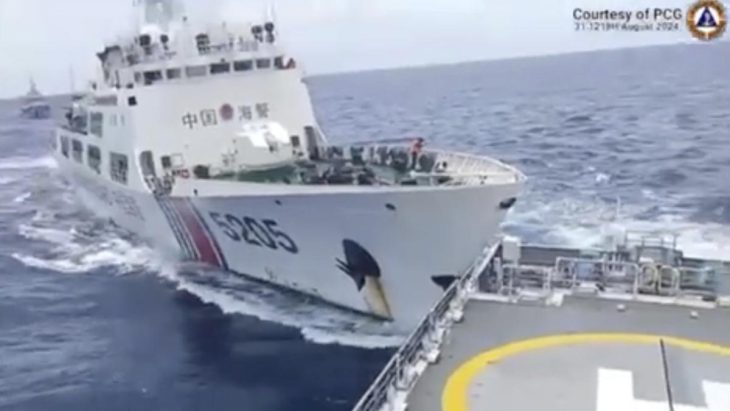 Chinese Destroyer Rips Bow Off Chinese Coast Guard Cutter