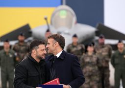 First -need to be produced and then to be sold,  by 2035, maybe – 100 Rafale jets and 8 SAMP/T air defense systems to Ukraine from France