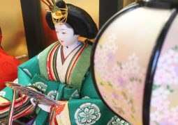 600 ‘hina’ dolls on display on the stone steps of Akizuki Castle