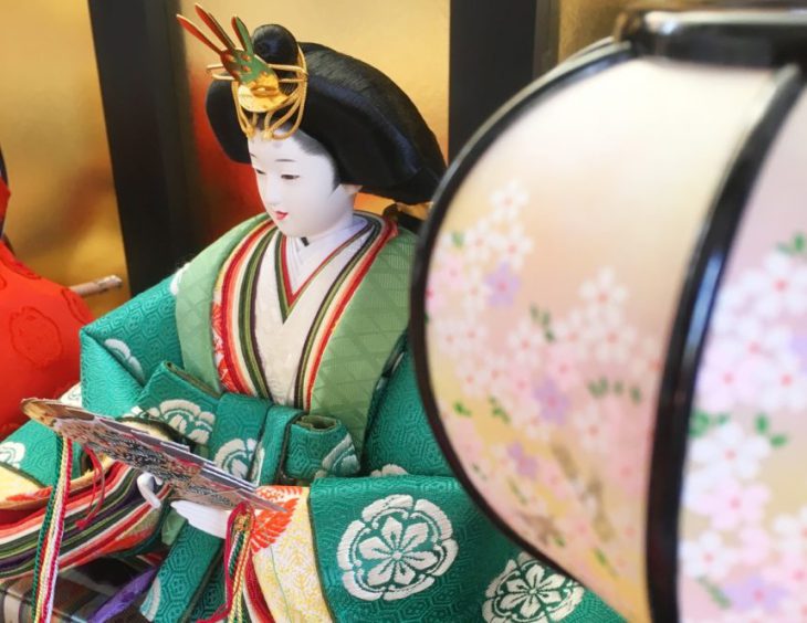600 ‘hina’ dolls on display on the stone steps of Akizuki Castle