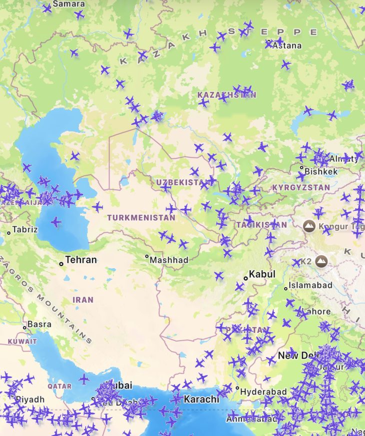 Use Of Central Asia’s Airspace Intensifies And Growing in Value as the Iran Conflict Reshapes Routes