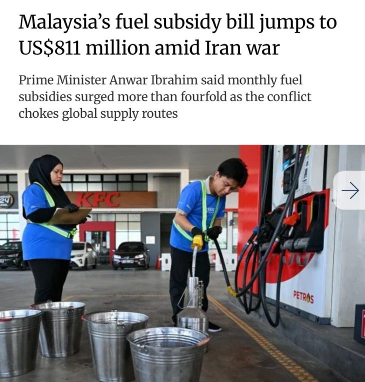 Malaysia’s fuel subsidy surges to RM4b amid global energy crisis