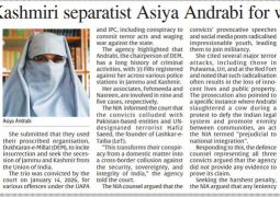 What: 240 years lock-up for an old woman!? – Three life terms for Kashmir’s Aasiya Andrabi fit India’s ‘broader pattern’