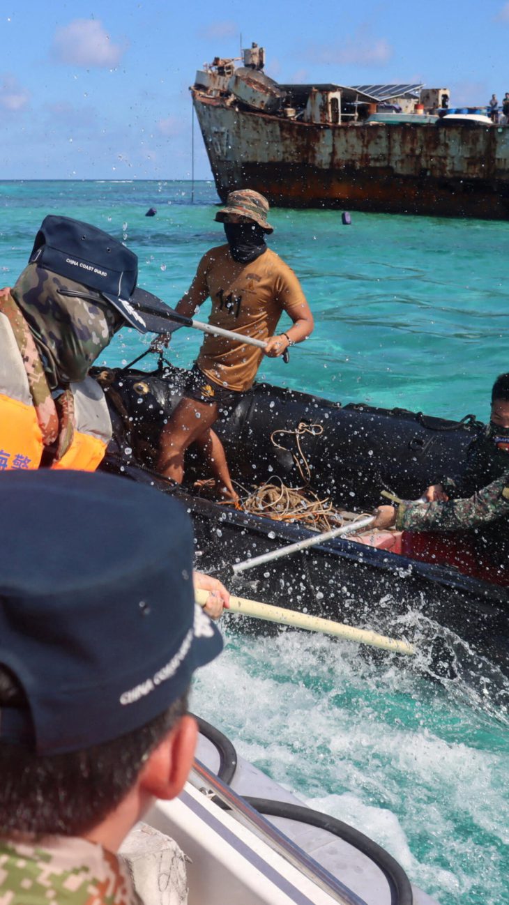 With oars and long sticks: Chinese and Philippine maritime forces clash at Second Thomas Shoal