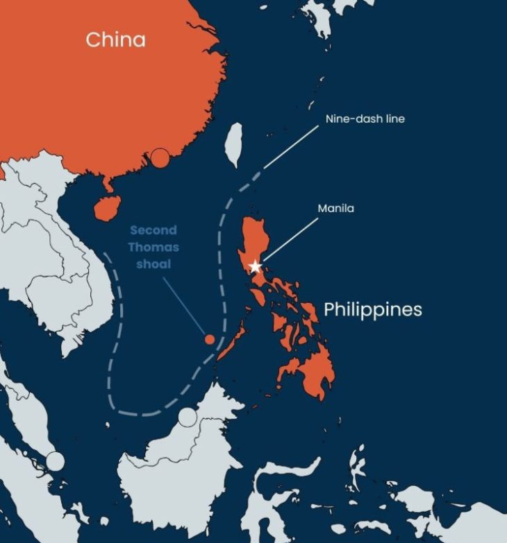 China against Taiwan and Philippines having similar position of Shoal Reefs