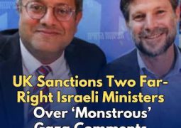 Israel’s Finance minister calls for UK ambassador’s expulsion as sanctions announced