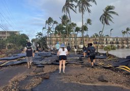 Paradise islands of Hawaii git by Hurricane Lowell