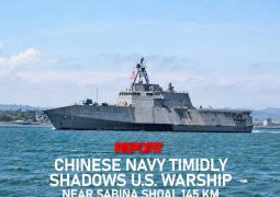 South China Sea flash and clash point: Chinese Navy Shadows USS Charleston Near Contested Sabina Shoal